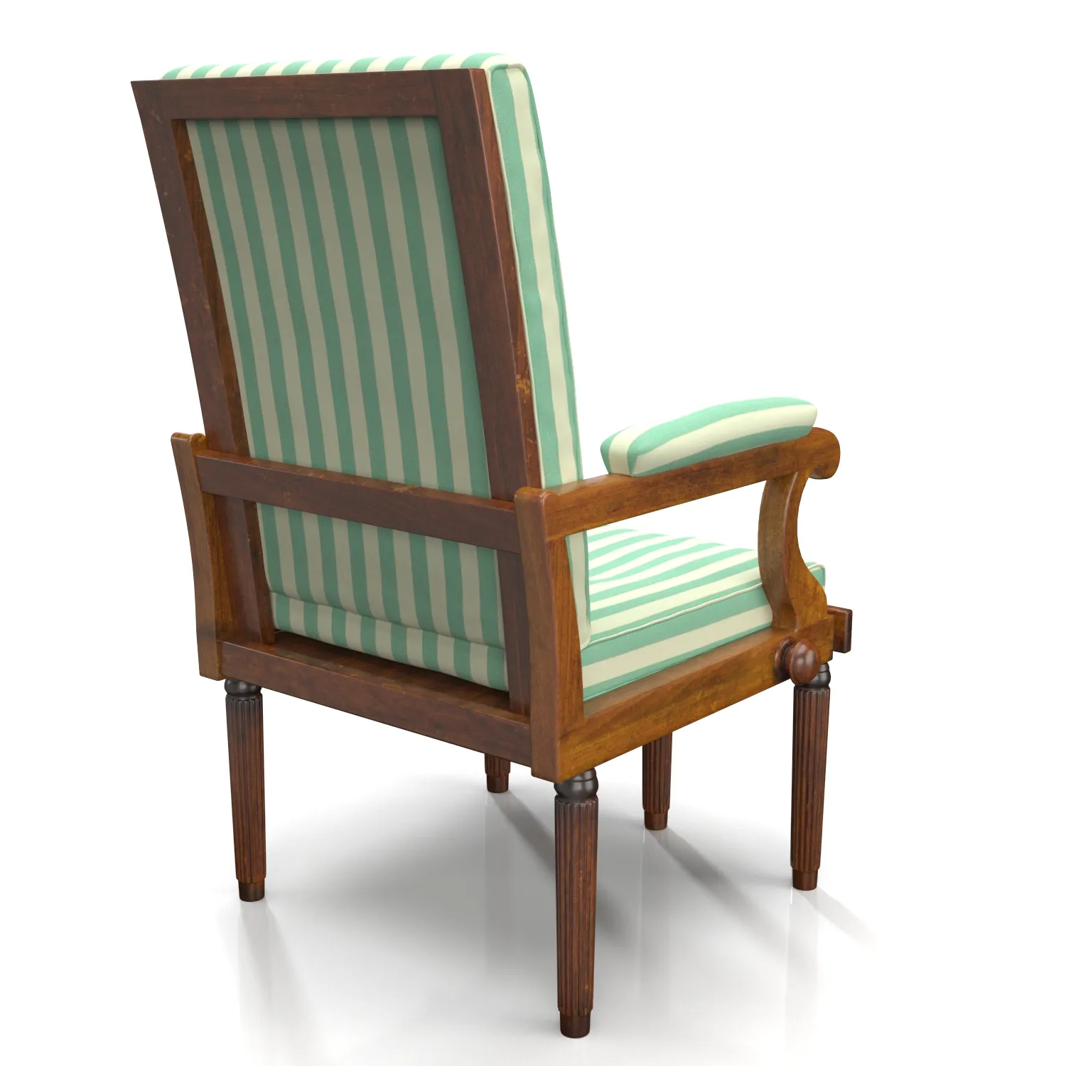 19th Century English Campaign Chair PBR 3D Model_06